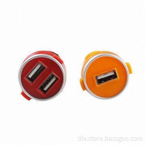 Hot selling USB port visible flashlight car charger